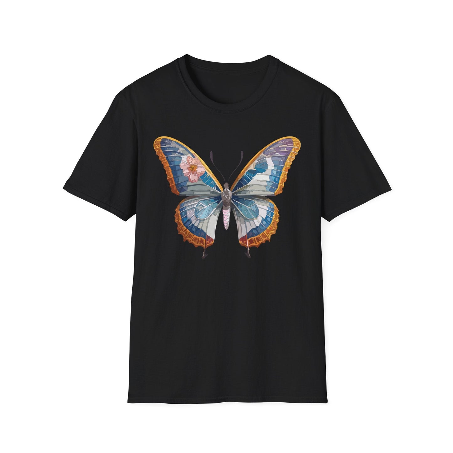 Unisex Butterfly Shirt Softstyle Tee 100 Percent Ring Spun Cotton Monarch Print Tee