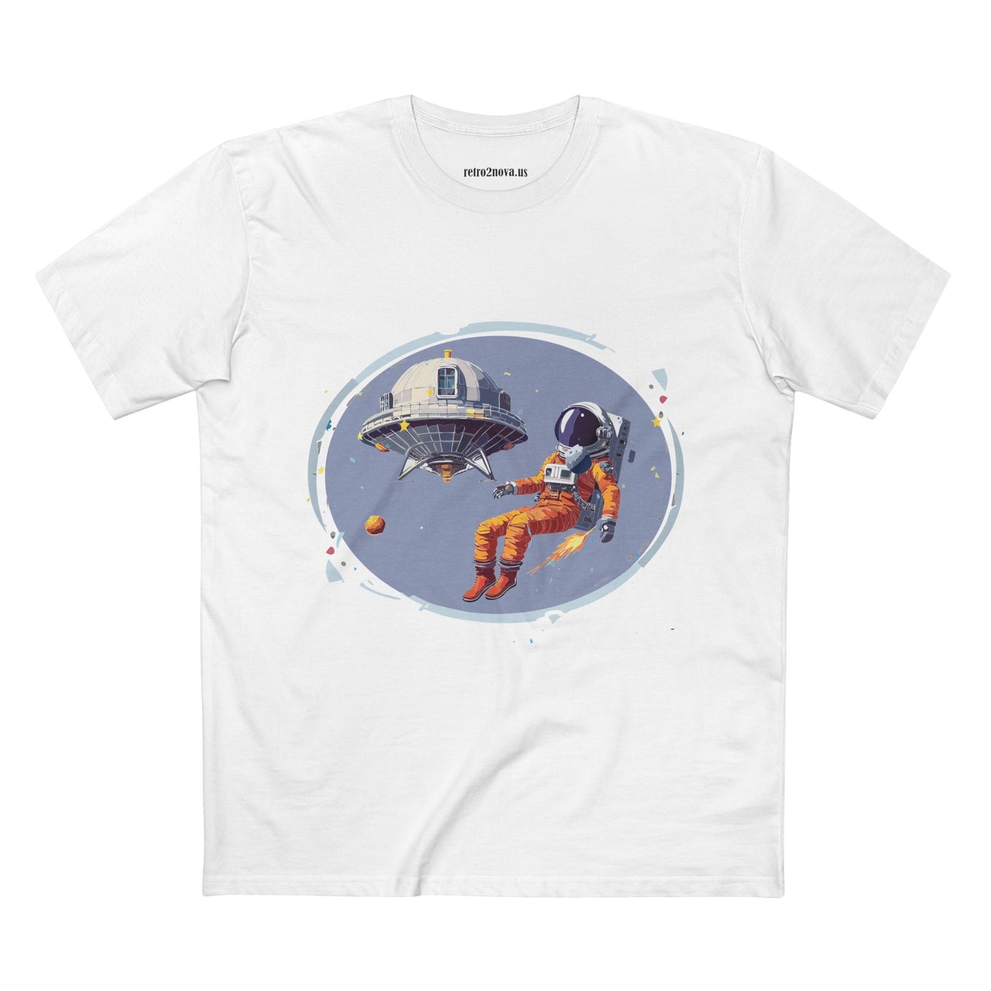 Cosmos Astronaut Shirt For Unisex Premium Cotton Tee With Original Art Design Retro2Nova