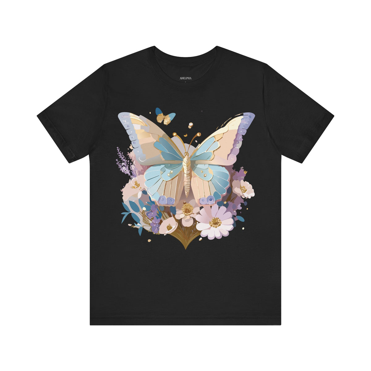 Butterfly Graphic Unisex Cotton Bella+Canvas Tee with Art Design n63
