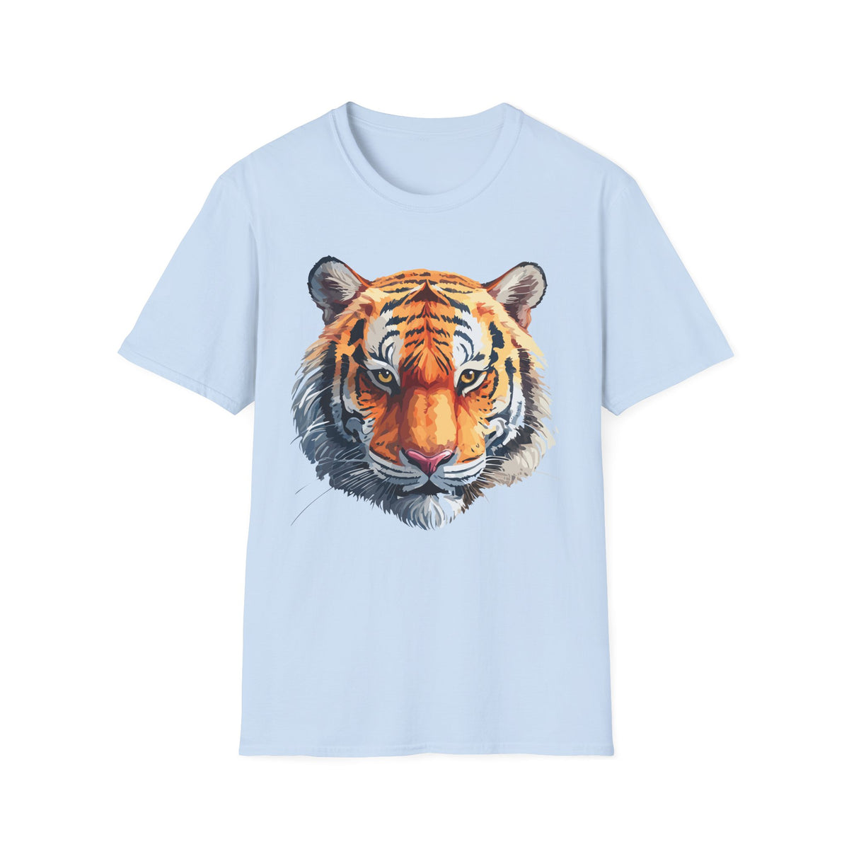 Tiger Face T-Shirt | Bold Watercolor Tiger Portrait