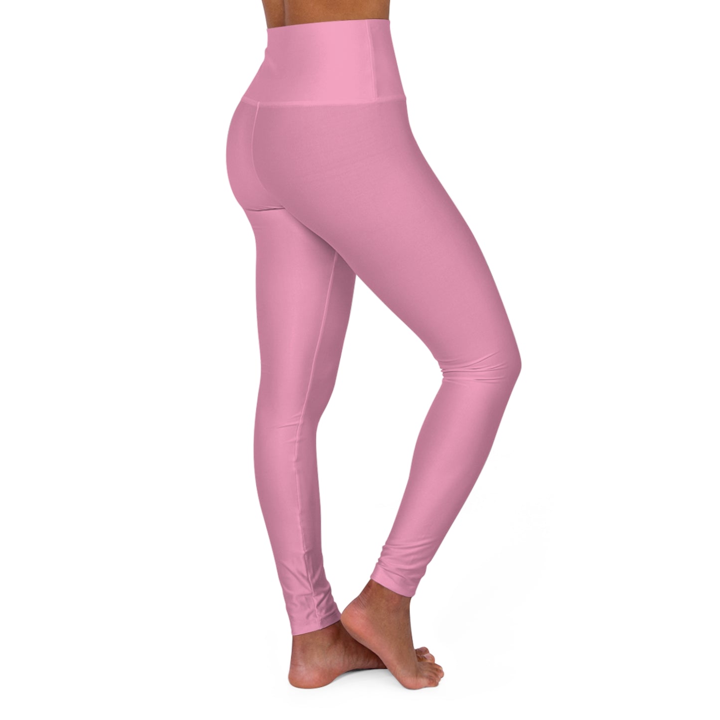 High-Waist Pink Mist Yoga Leggings Women's Seamless Poly-Span Stretchy Pink Activewear