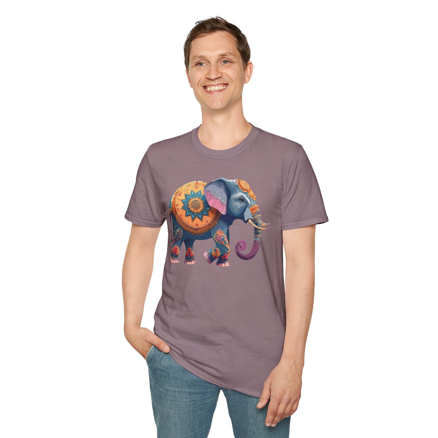 Elephant T Shirt Unisex Gildan Softstyle Tee 100 Percent Ring Spun Cotton Animal Shirt