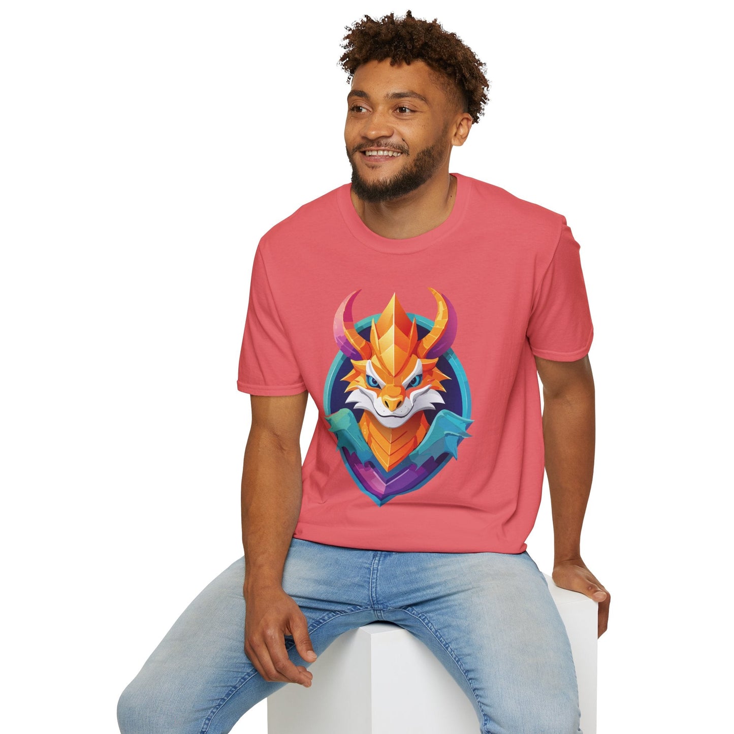 Dragon T Shirt Unisex Gildan Softstyle 64000 Comfortable Cotton Tee With Animal Design