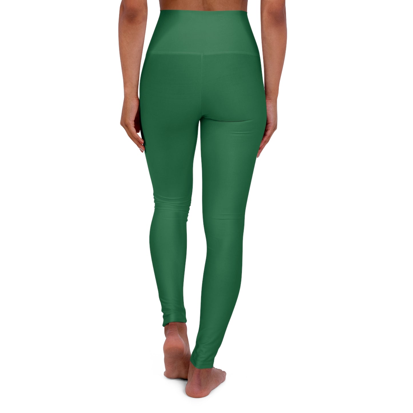 Turf Green Color High-Waist Yoga Leggings Women's Seamless Poly-Span Stretchy Pants XS-2XL