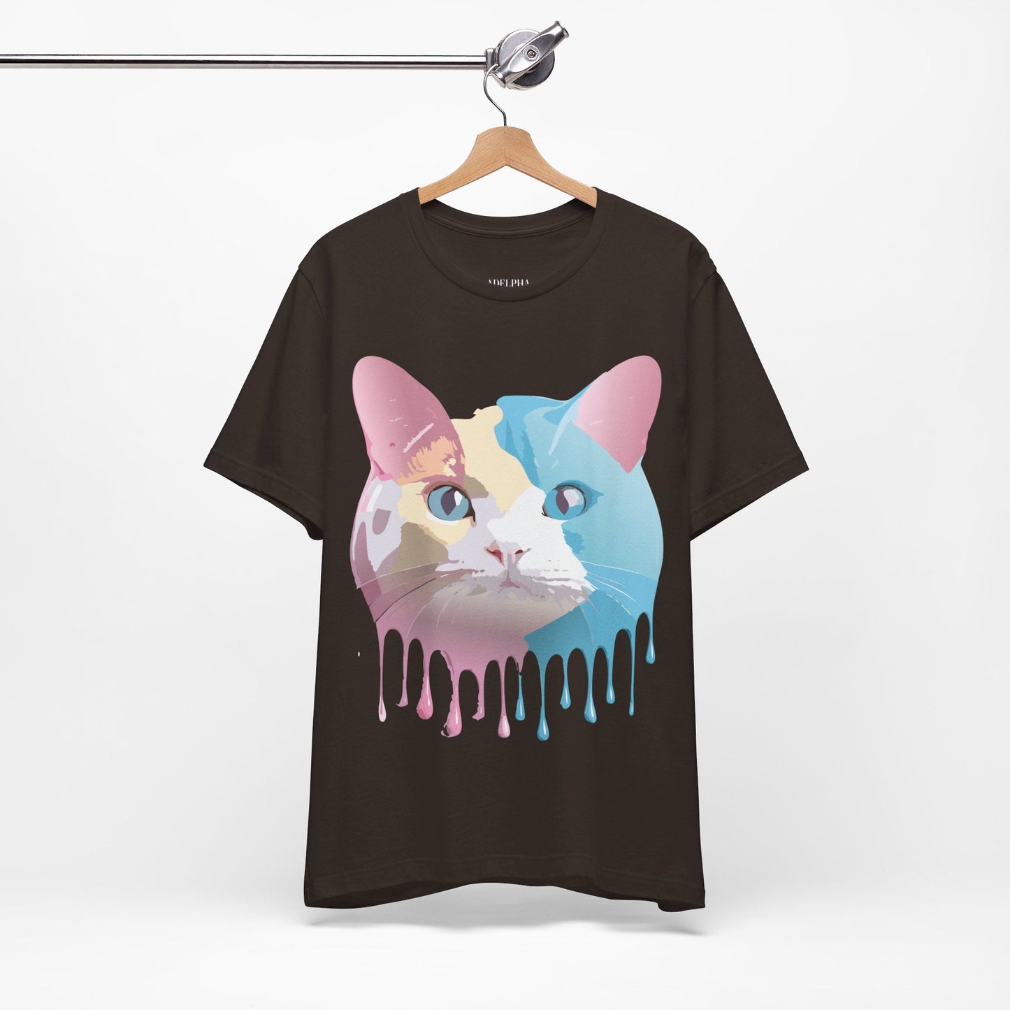 Cat Graphic Tee Unisex Short Sleeve Shirt With Vintage Adelpha Artwork