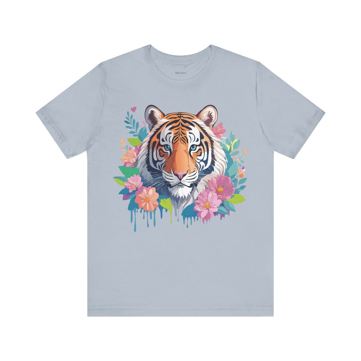 Tiger Graphic Unisex Cotton Bella+Canvas Tee with Art Animal Design e72