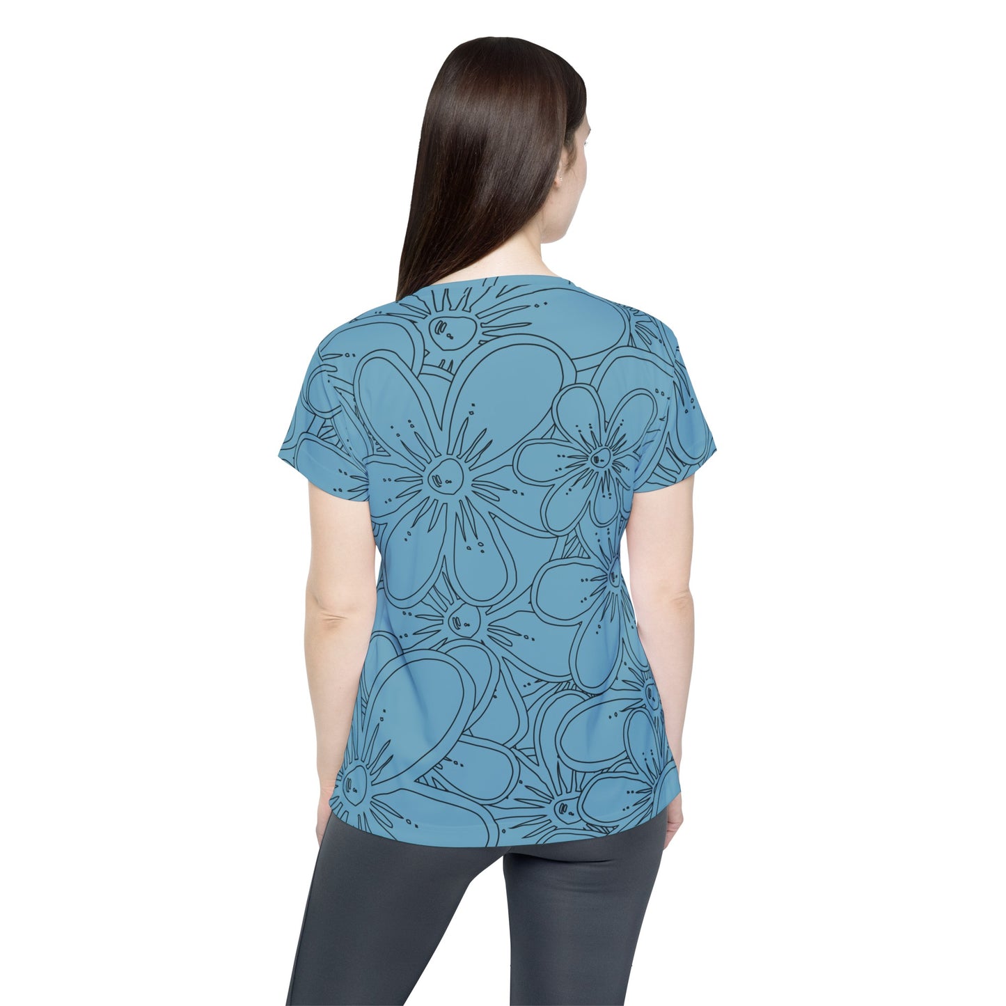 Camiseta de poliéster con estampados florales