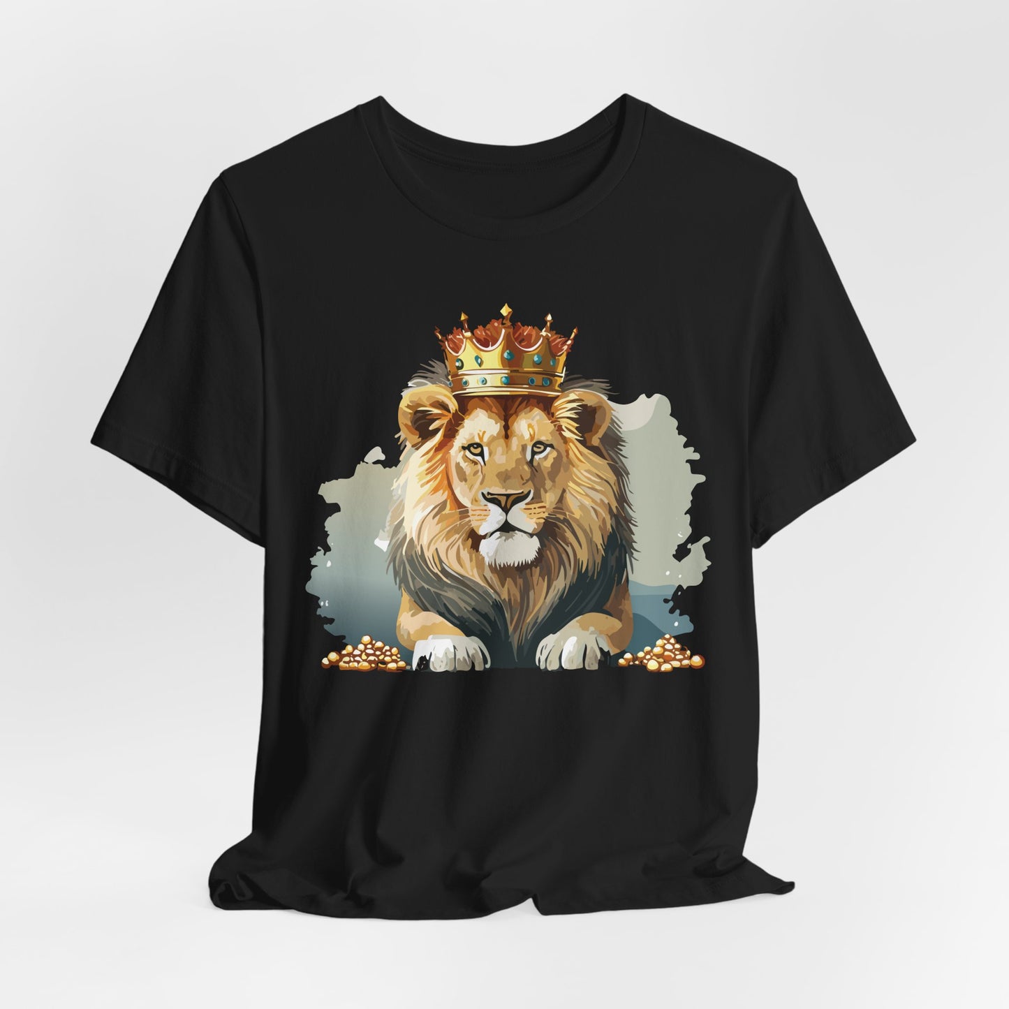 Majestic Lion Crown T-shirt, Animal Shirt, Lion Tee, Unisex Top, Birthday Gift, Shirt with Animal design