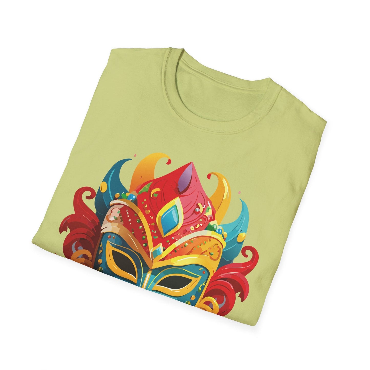 Unisex Mask Tee Shirt Gildan Softstyle 64000 Ring Spun Cotton Breathable Masquerade Design