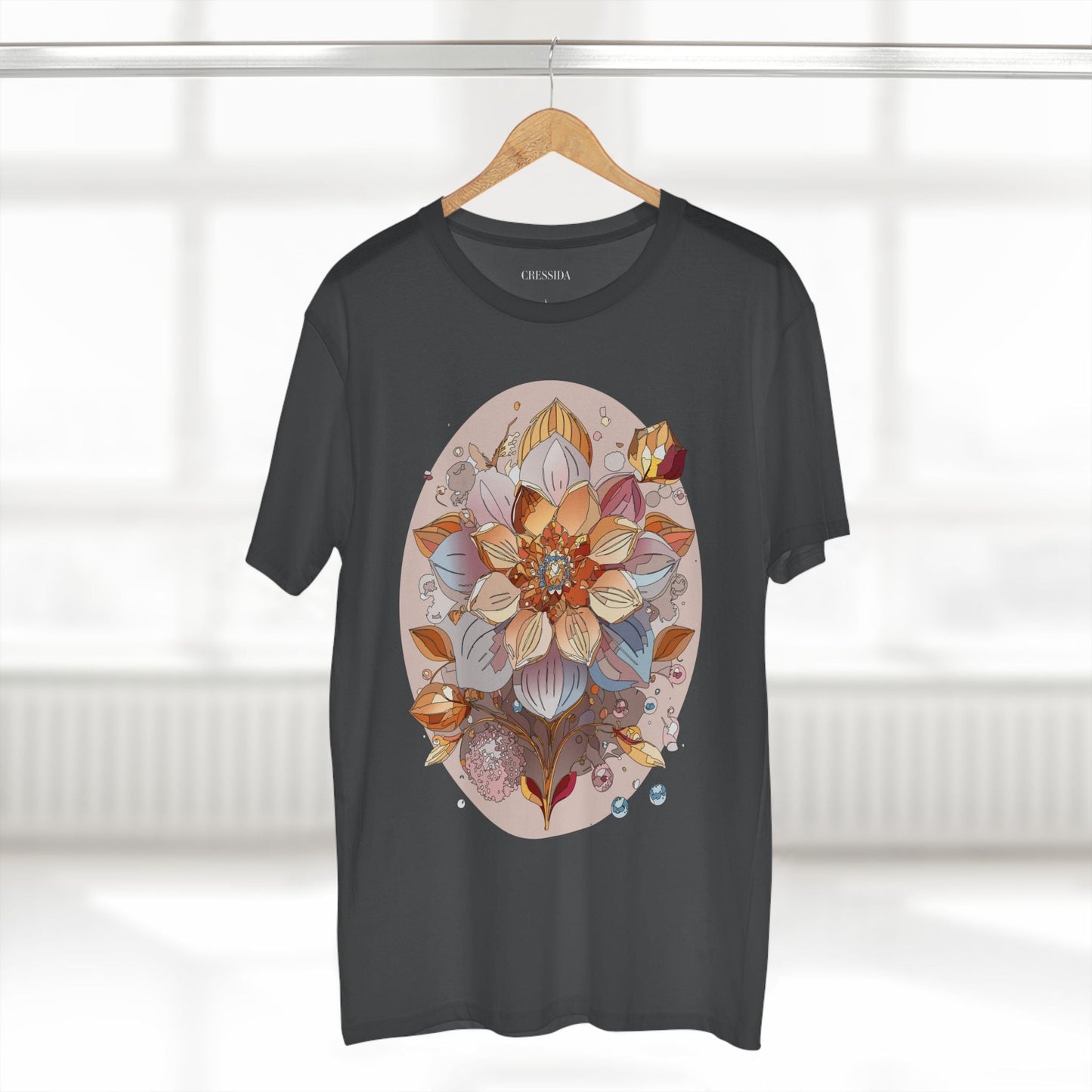 Floral Graphic T-Shirt Unisex 100 Cotton Art Design with Antique Flowers Tee 24