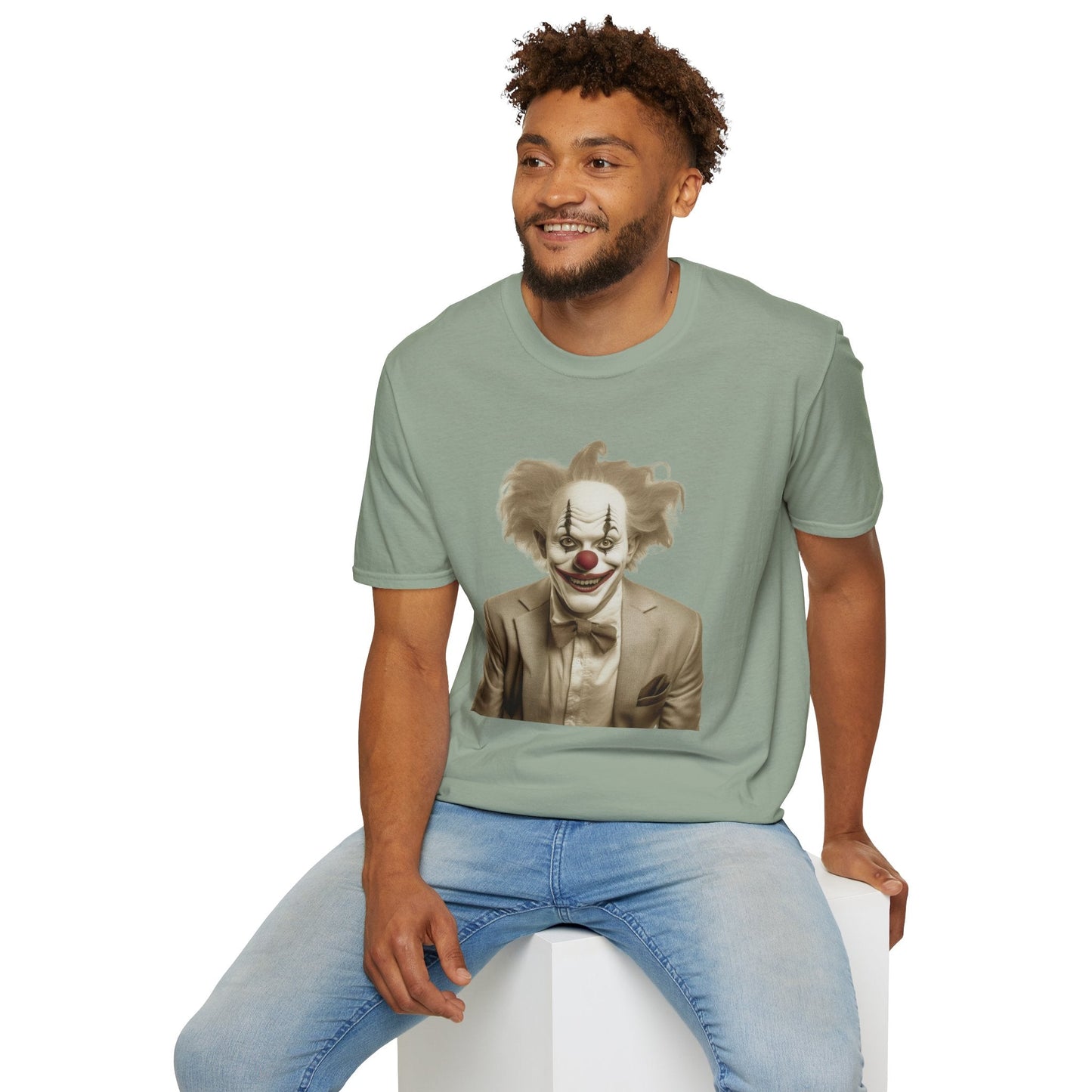 Unisex Clown Shirt Funny Man Circus Tee Softstyle 64000 Cotton Gildan Tee Lightweight Breathable