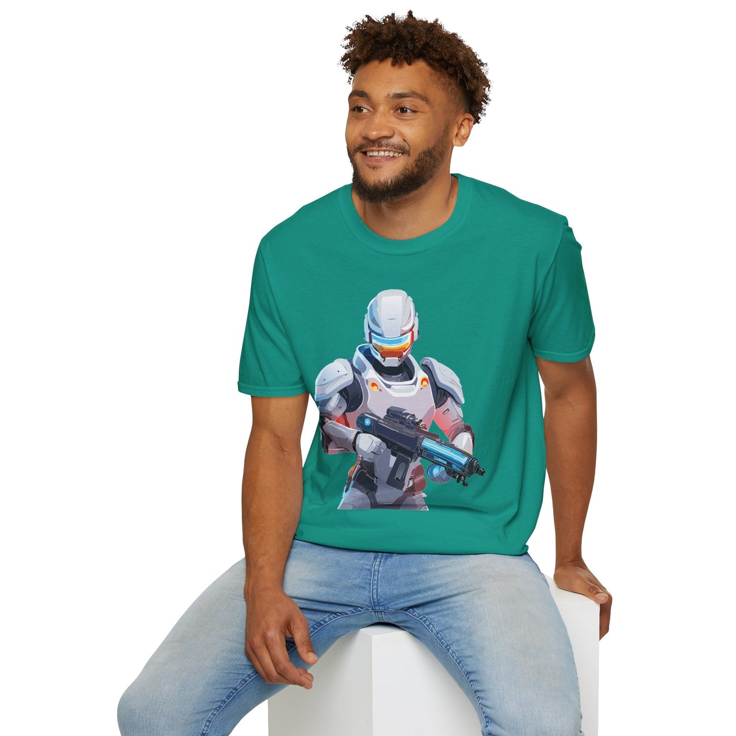 Robocop Themed Unisex Softstyle T Shirt With Robocop Art Design Cotton Tee Premium Comfort