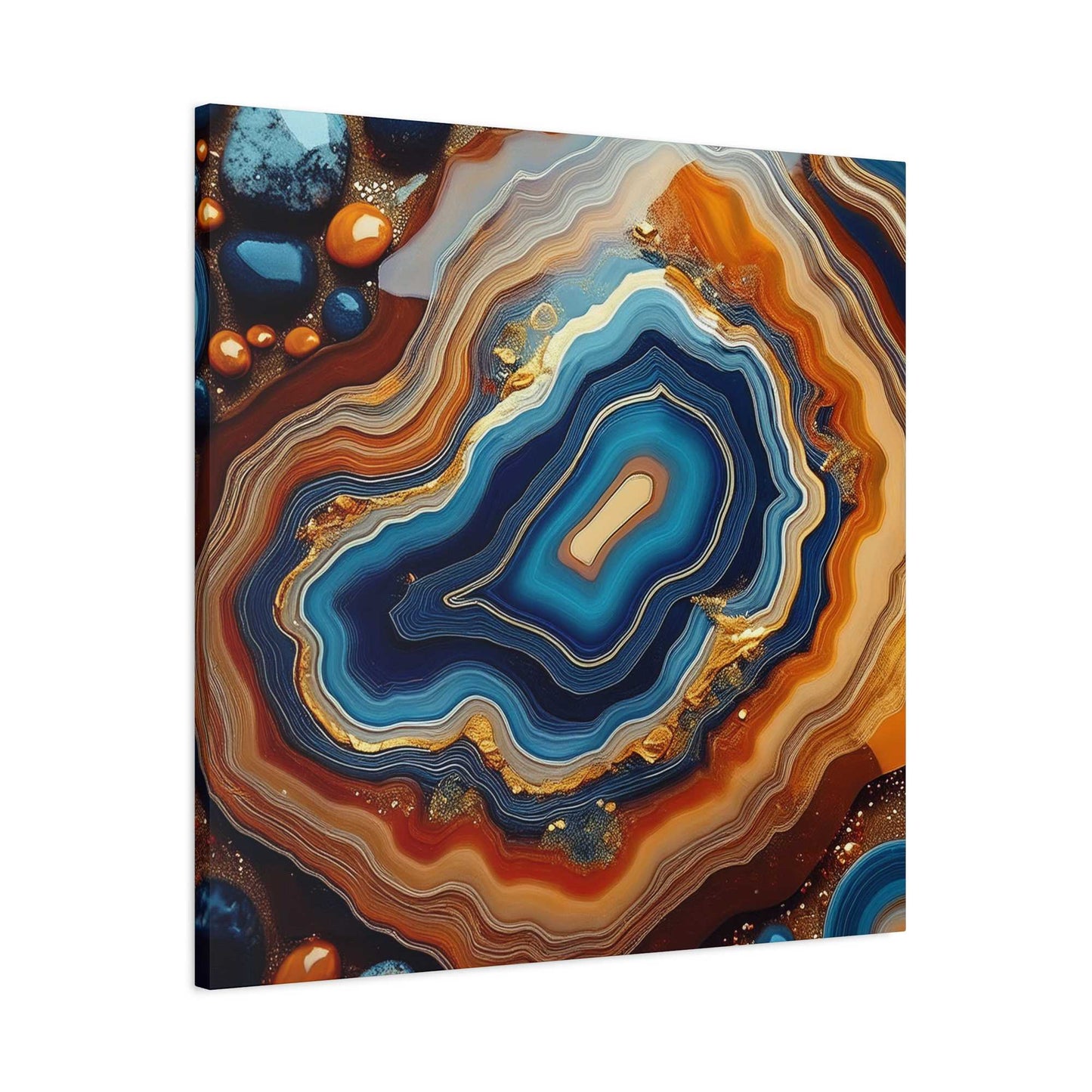 Agate Stone Graphic Print Canvas, Oil Paint Print 20x20, 24x24, 30x30, 32x32, 36x36 Canvas Pine-Wood Inner Frame MC-189