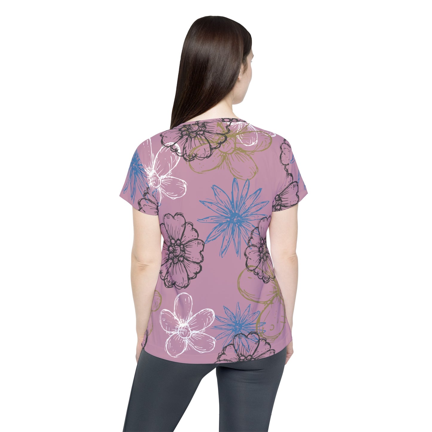 Poly Jersey Tee Shirt with floral prints