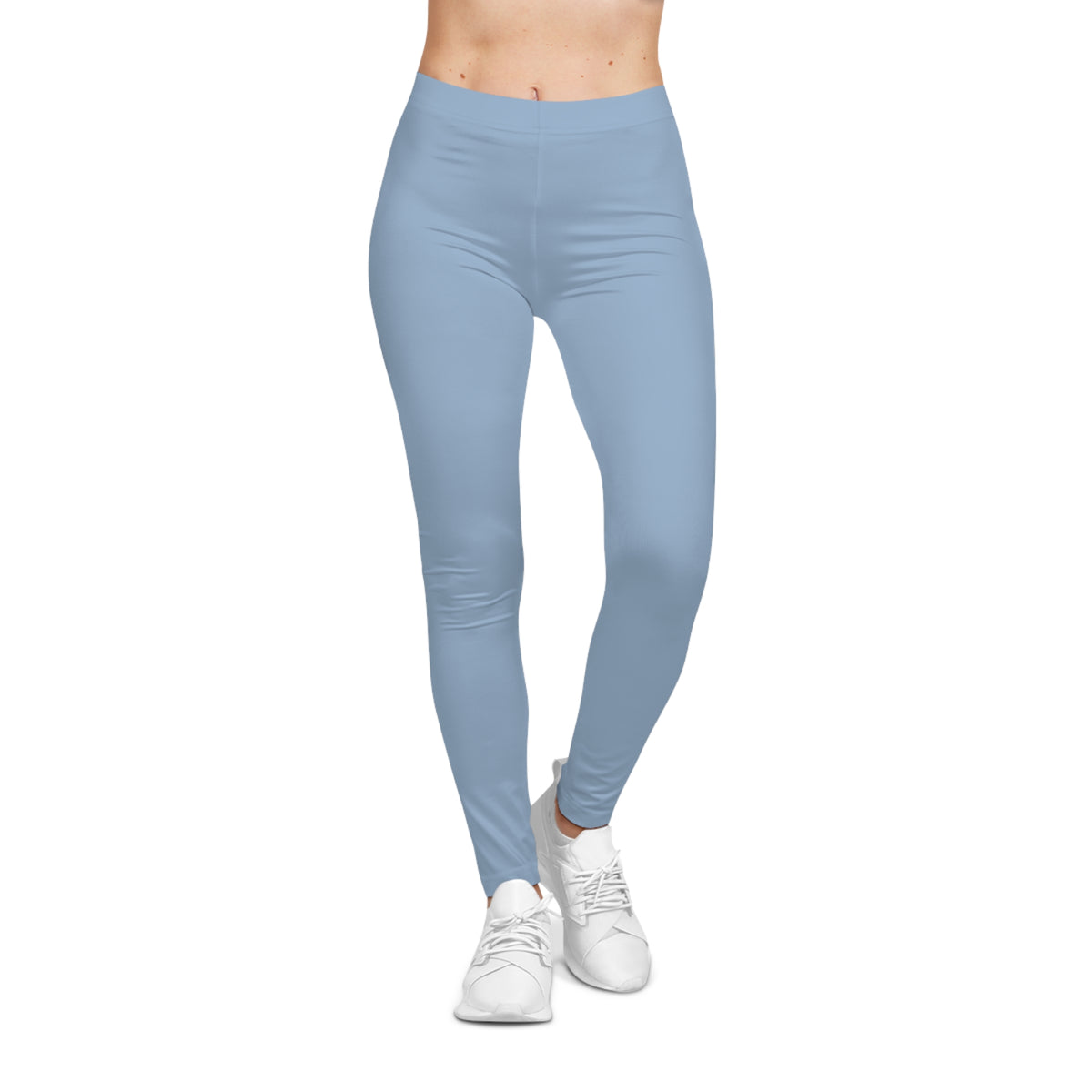 Powder Blue Color Women's Poly-Span Casual Leggings XS-2XL
