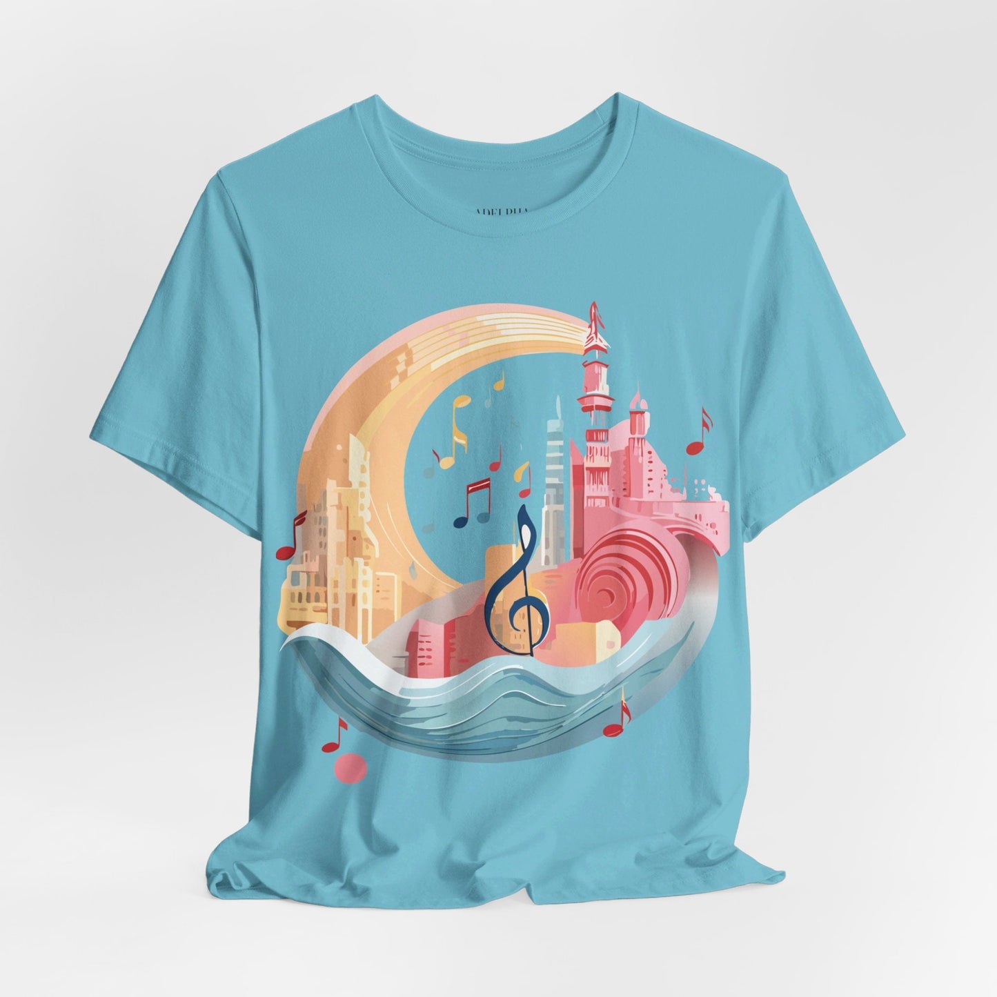 Music Graphic T Shirt Unisex Jersey Short Sleeve Art Design by Adelpha Vintage Inspired Tee