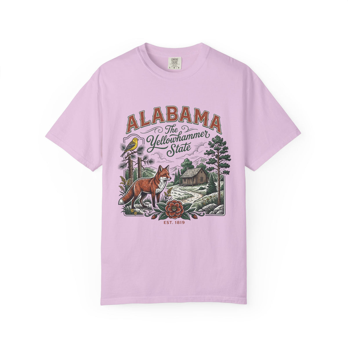 Alabama Graphic Unisex Heavyweight Garment-Dyed Travel Tourist Graphic Gift Tee 100 Cotton Comfort Colors T-Shirt