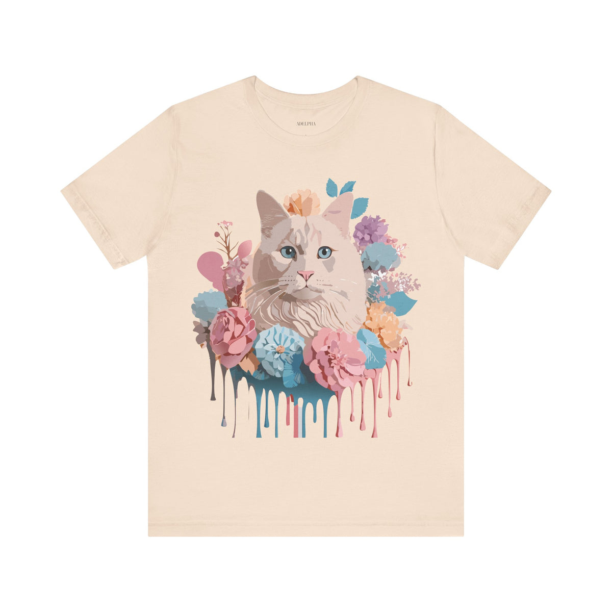 Cat Graphic Unisex Cotton Bella+Canvas Tee with Art Animal Design e200