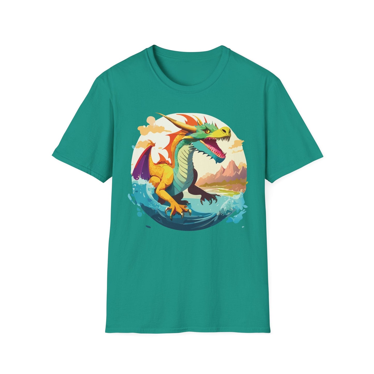 Dragon T Shirt Unisex Animal Print Dragon Shirt Gildan Softstyle Cotton Tee 64000