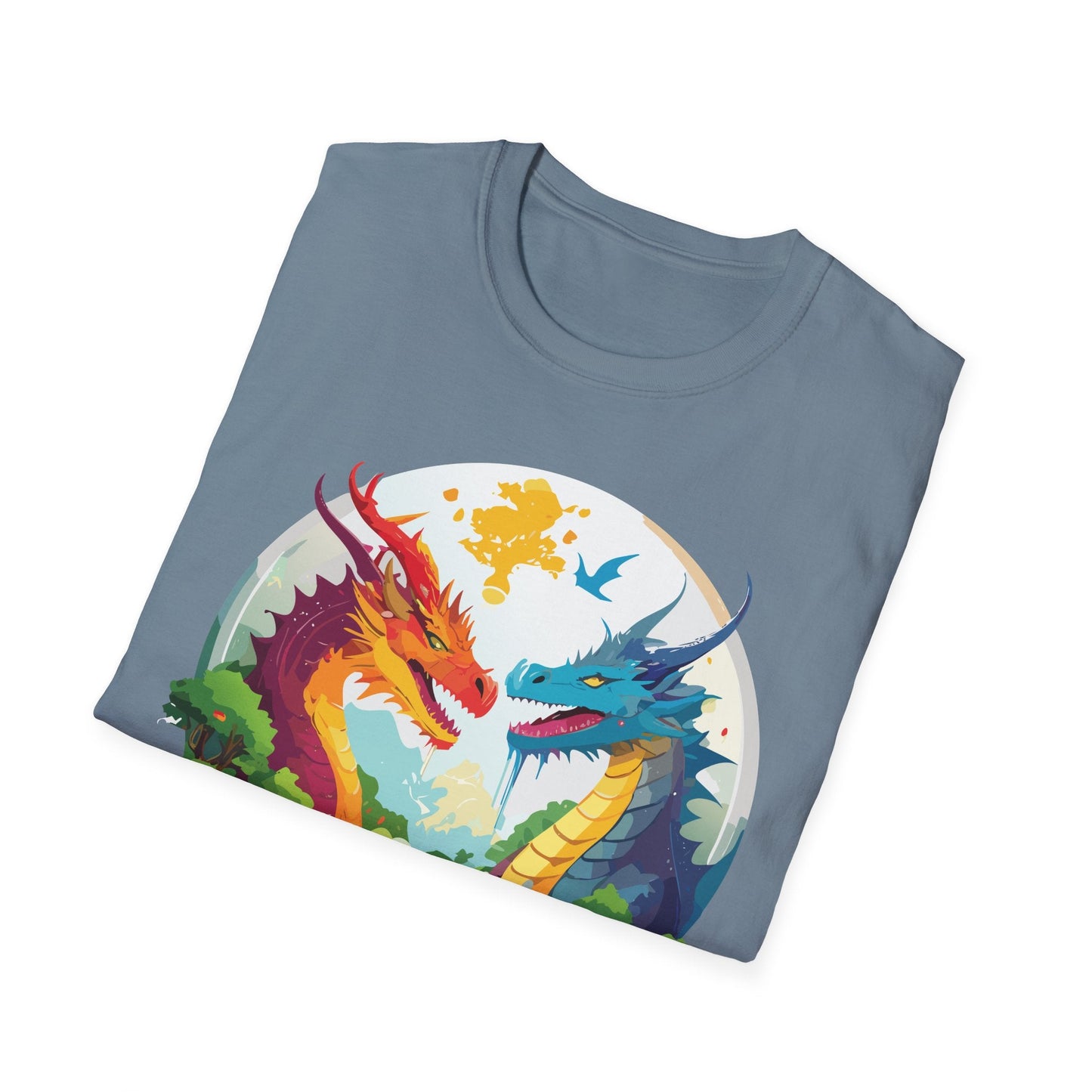 Dragon T Shirt Unisex Gildan Softstyle 64000 100 Percent Cotton Animal Print Tee Artwork