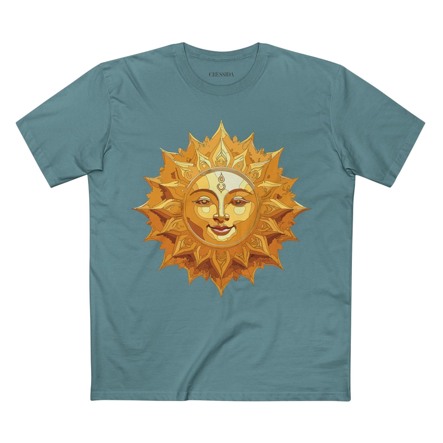 Gold Sun Graphic Unisex 100 Cotton T-Shirt with Golden Art Design 21