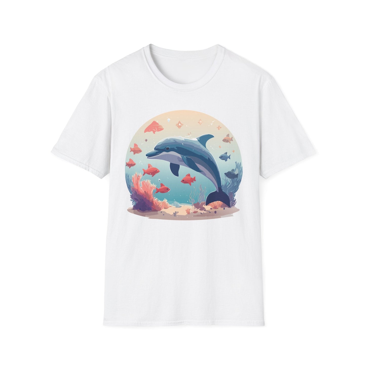 Dolphin Shirt Unisex Softstyle Tee 64000 Gildan 100 Percent Ring Spun Cotton For Everyday Comfort
