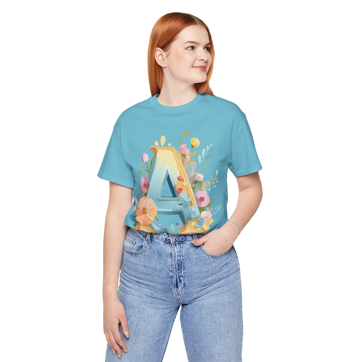 Letter A Shirt Graphic Tee Unisex Vintage Inspired Adelpha Art Jersey Short Sleeve