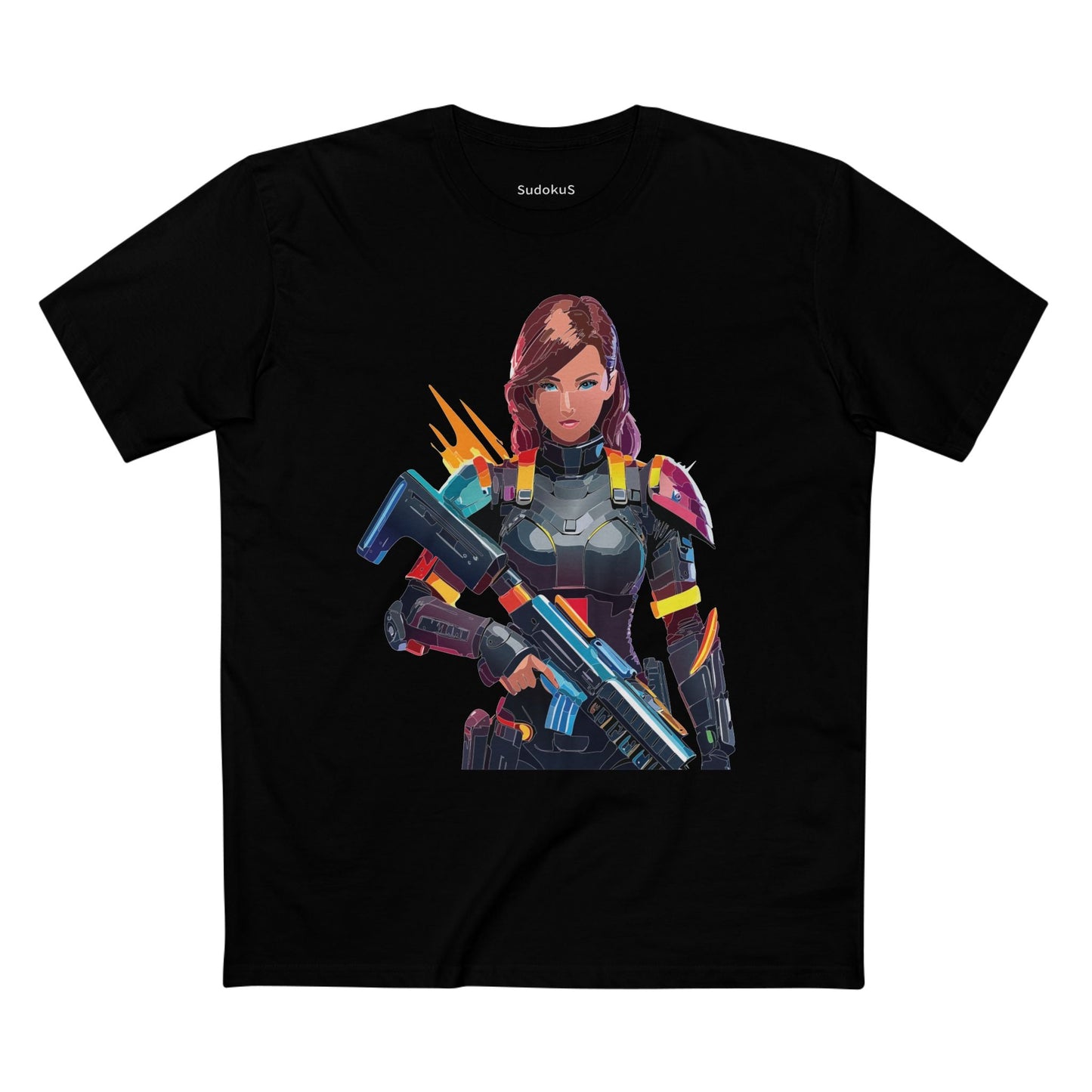 Army-woman Graphic Unisex 100 Cotton Staple Tee 16