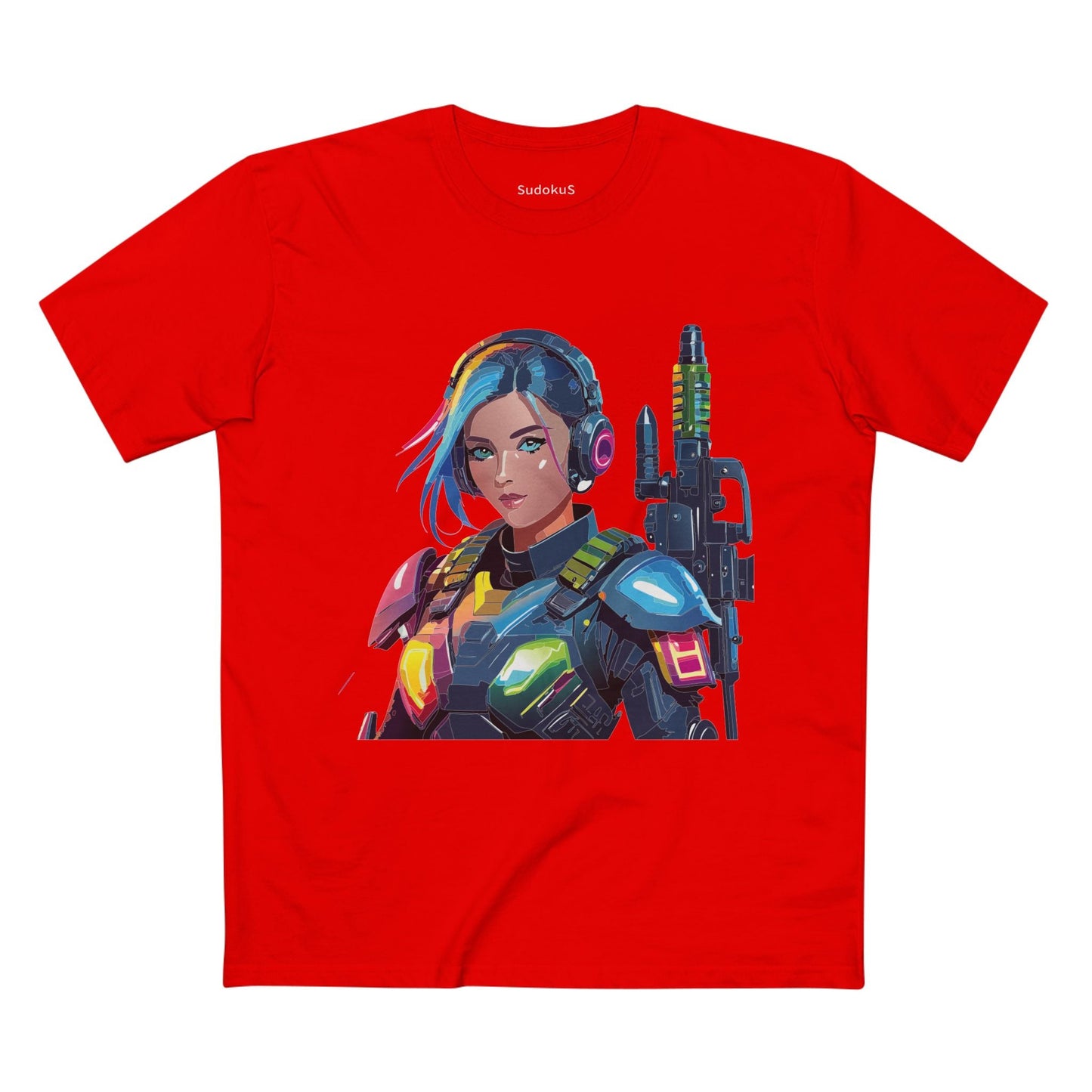 Army-woman Graphic Unisex 100 Cotton Staple Tee 12