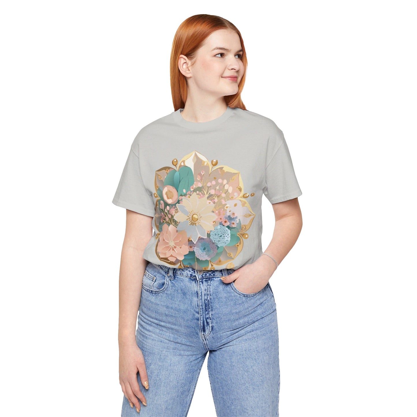 Mandala Graphic Unisex 100 Cotton Vintage Floral Artwork Tee 15