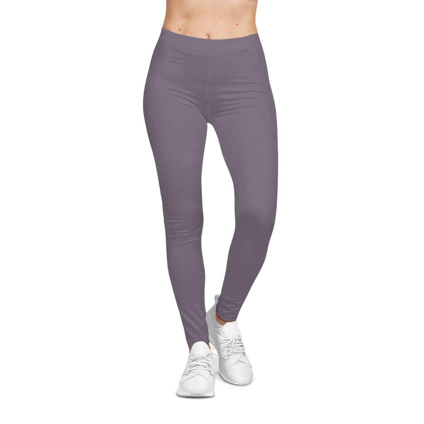 Mauve Fog Color Women's Poly-Span Casual Leggings XS-2XL