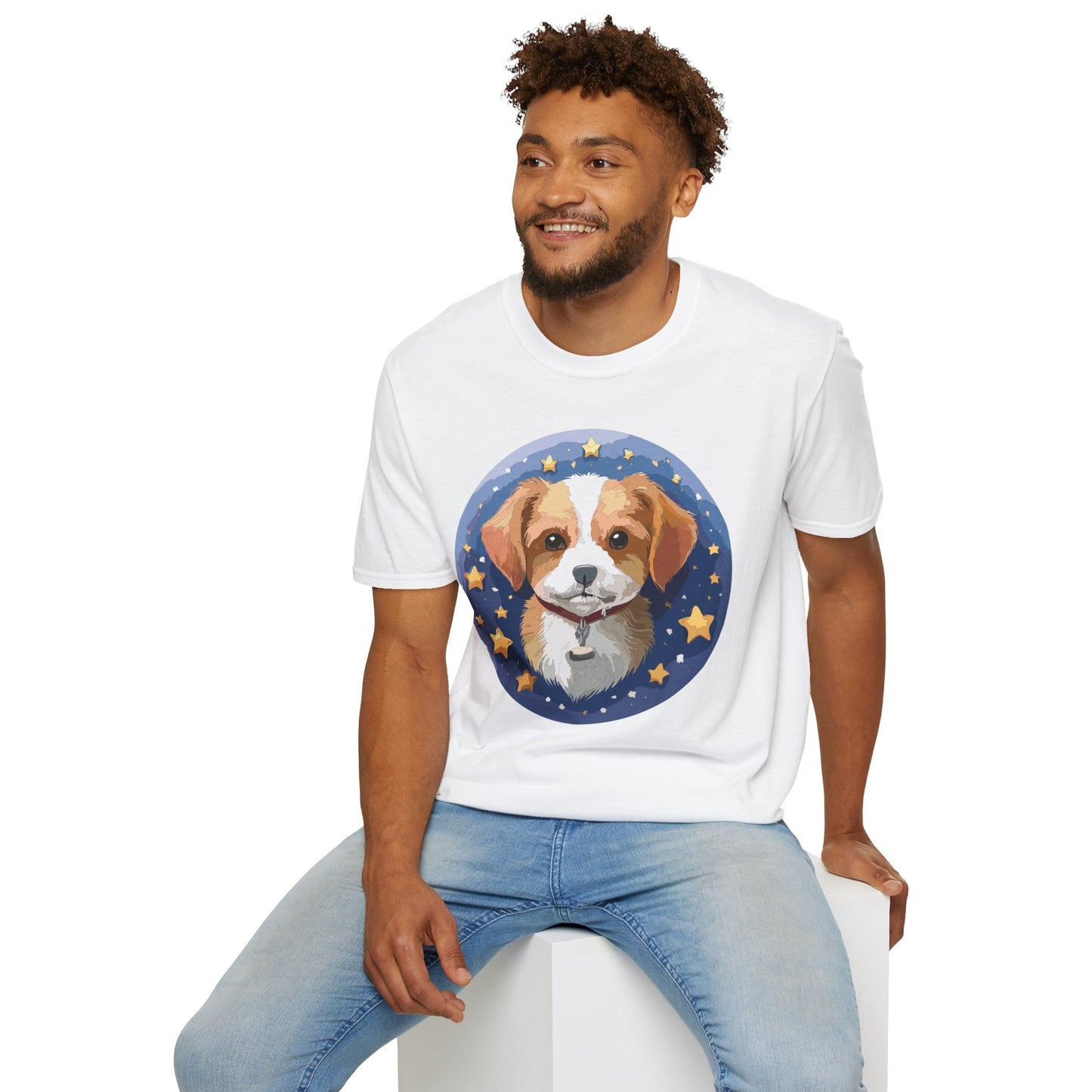 Unisex Dog Shirt Animal Print Tee Gildan Softstyle 64000 Cotton