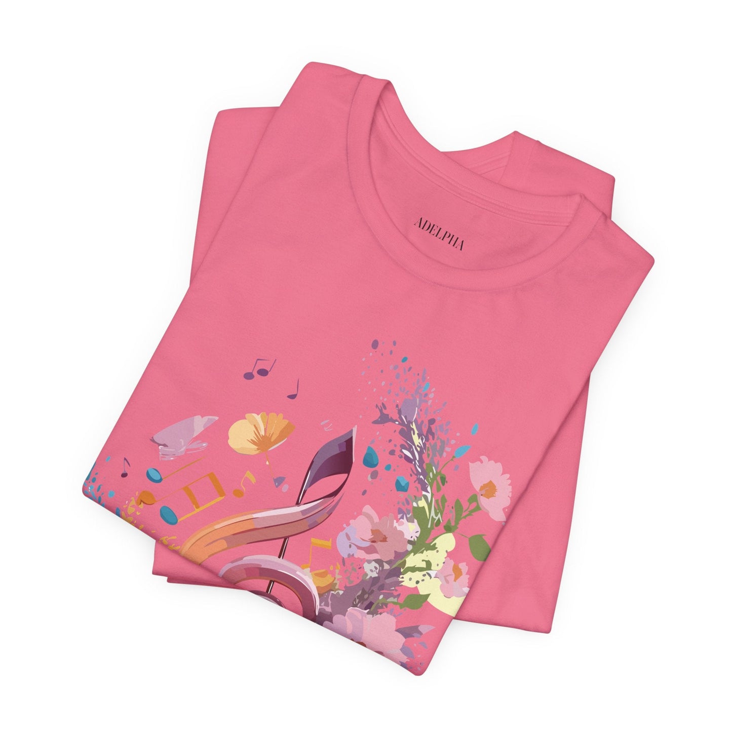 Music Graphic Unisex 100 Cotton Vintage Art with Musical Elements Tee 115
