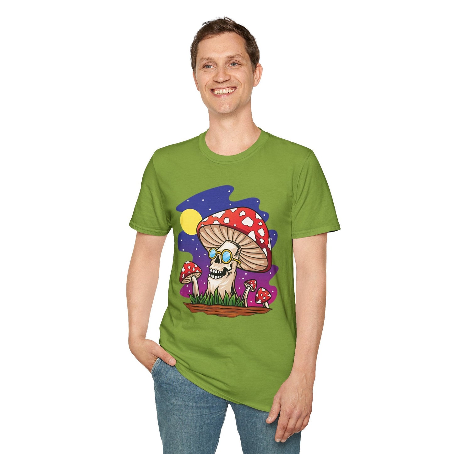 Funny Mashroom Graphic Unisex Softstyle Cotton With Cartoon Illustration Design 26