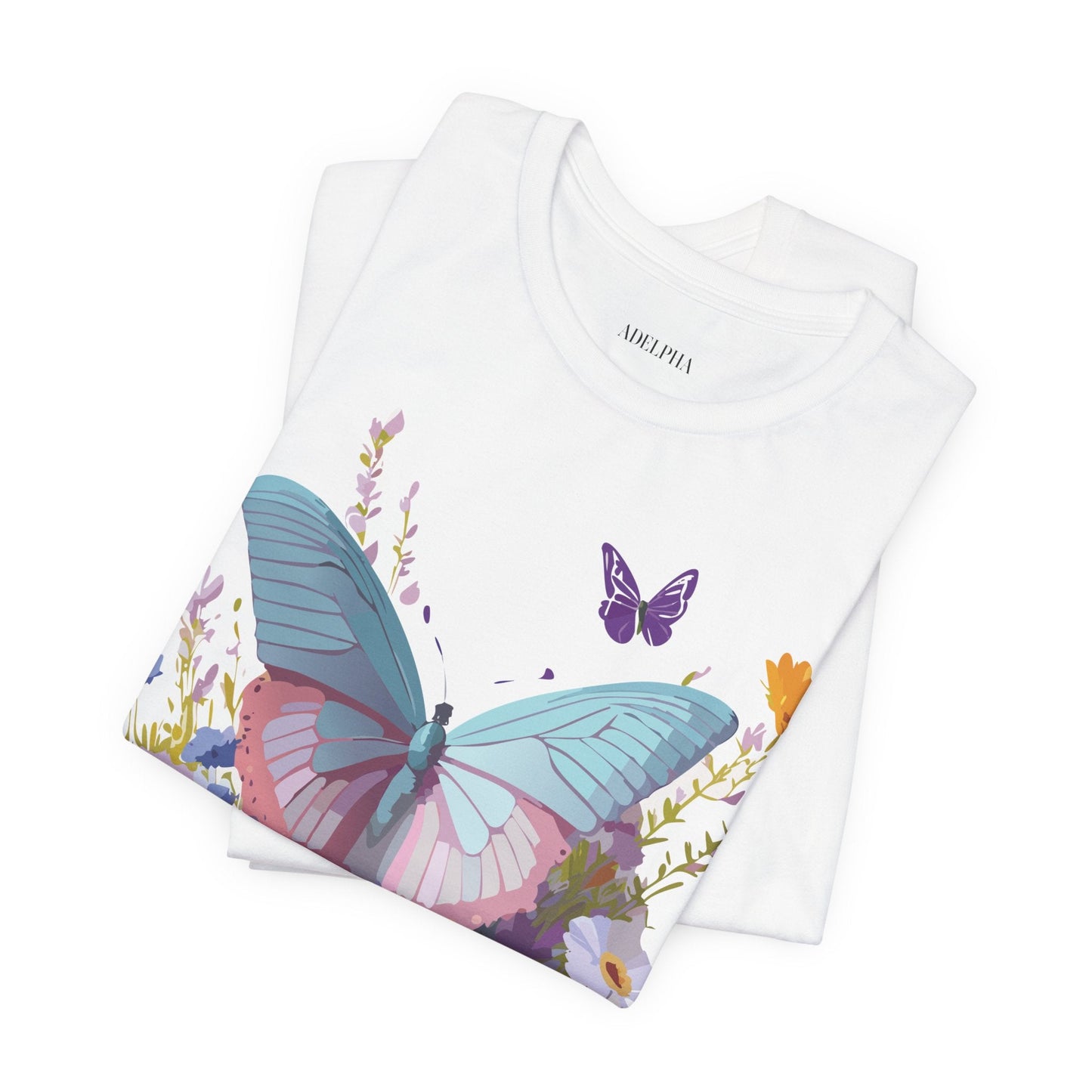 Butterfly Graphic Tee Unisex Short Sleeve Jersey Vintage Artwork Adelpha