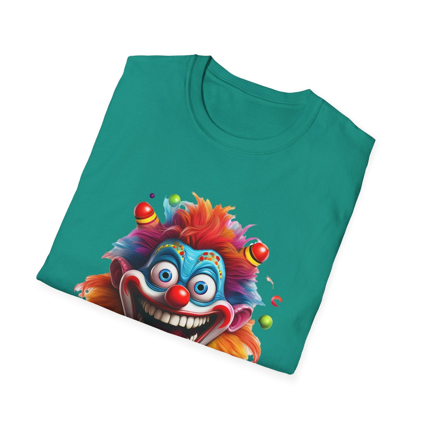 Clown Themed Unisex T Shirt Funny Man Circus Scary Man Tee Gildan Softstyle 64000 Cotton
