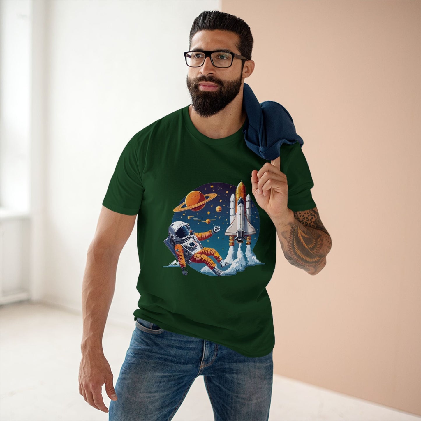 Cosmos Astronaut Shirt CS 24 Unisex Premium Cotton Tee With Original Art Design Retro2Nova