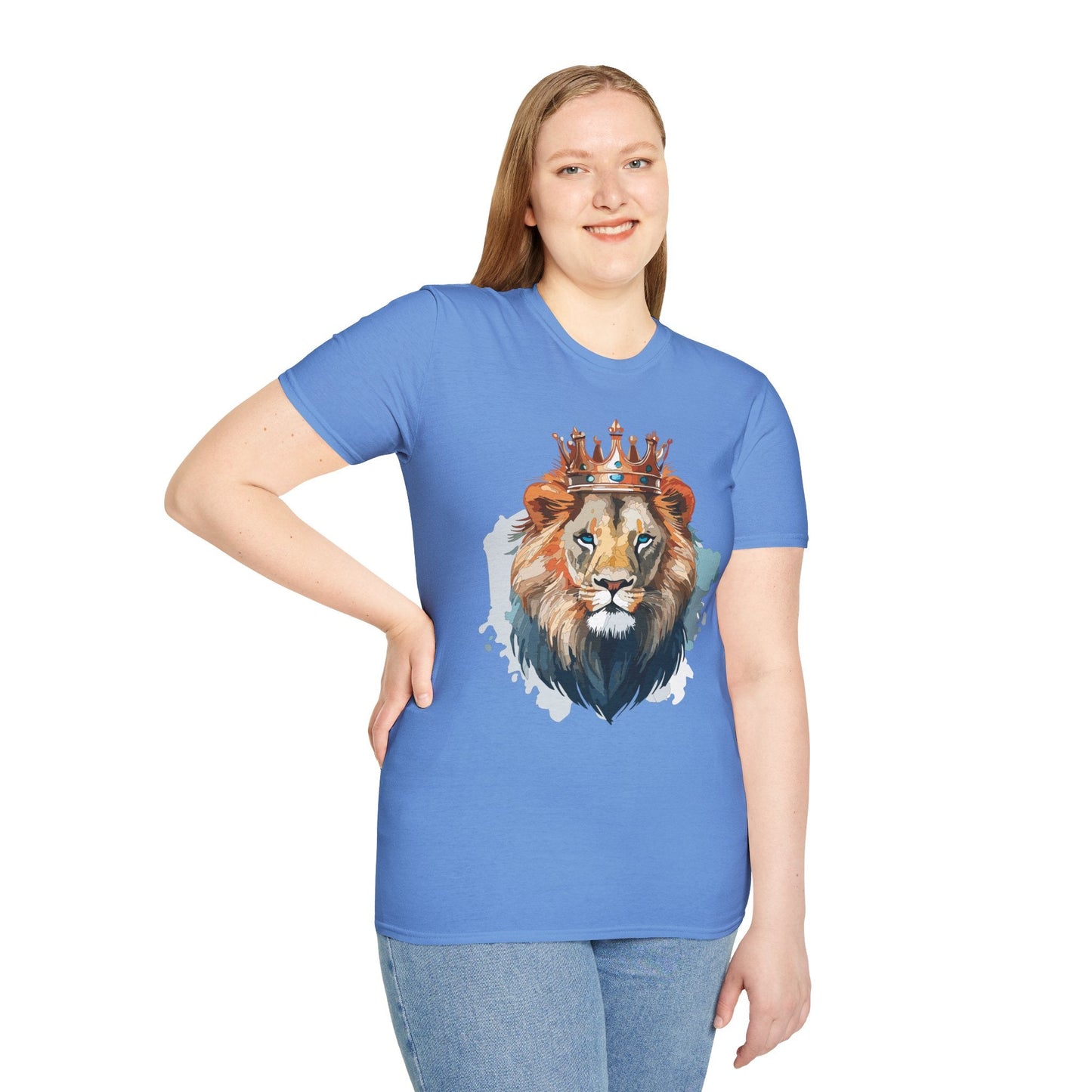 Lion Shirt Unisex Animal Tee Gildan Softstyle 64000 100 Percent Ring Spun Cotton