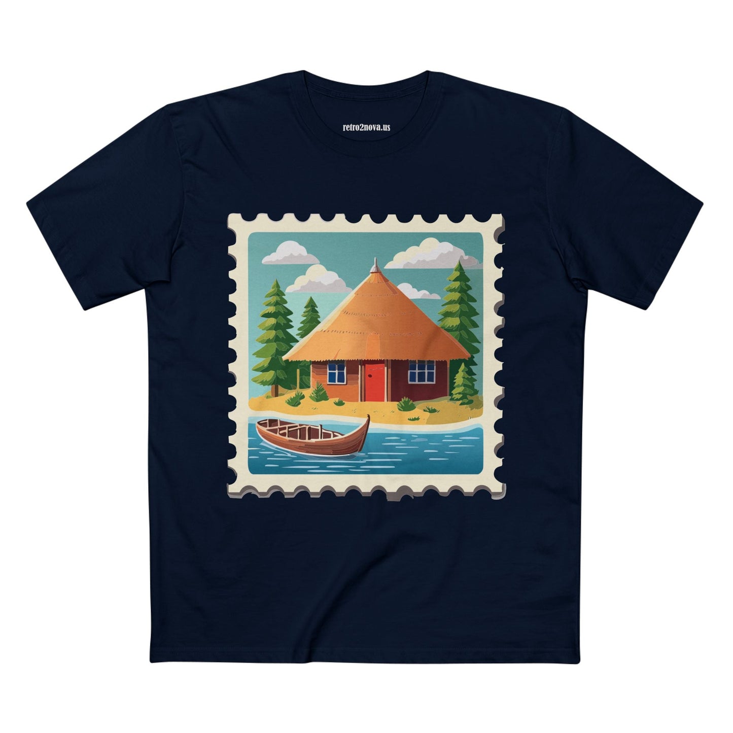Stamp Shirt Postage Stamp Tee Unisex Premium Cotton Art Design By Retro2Nova Original Art Collection