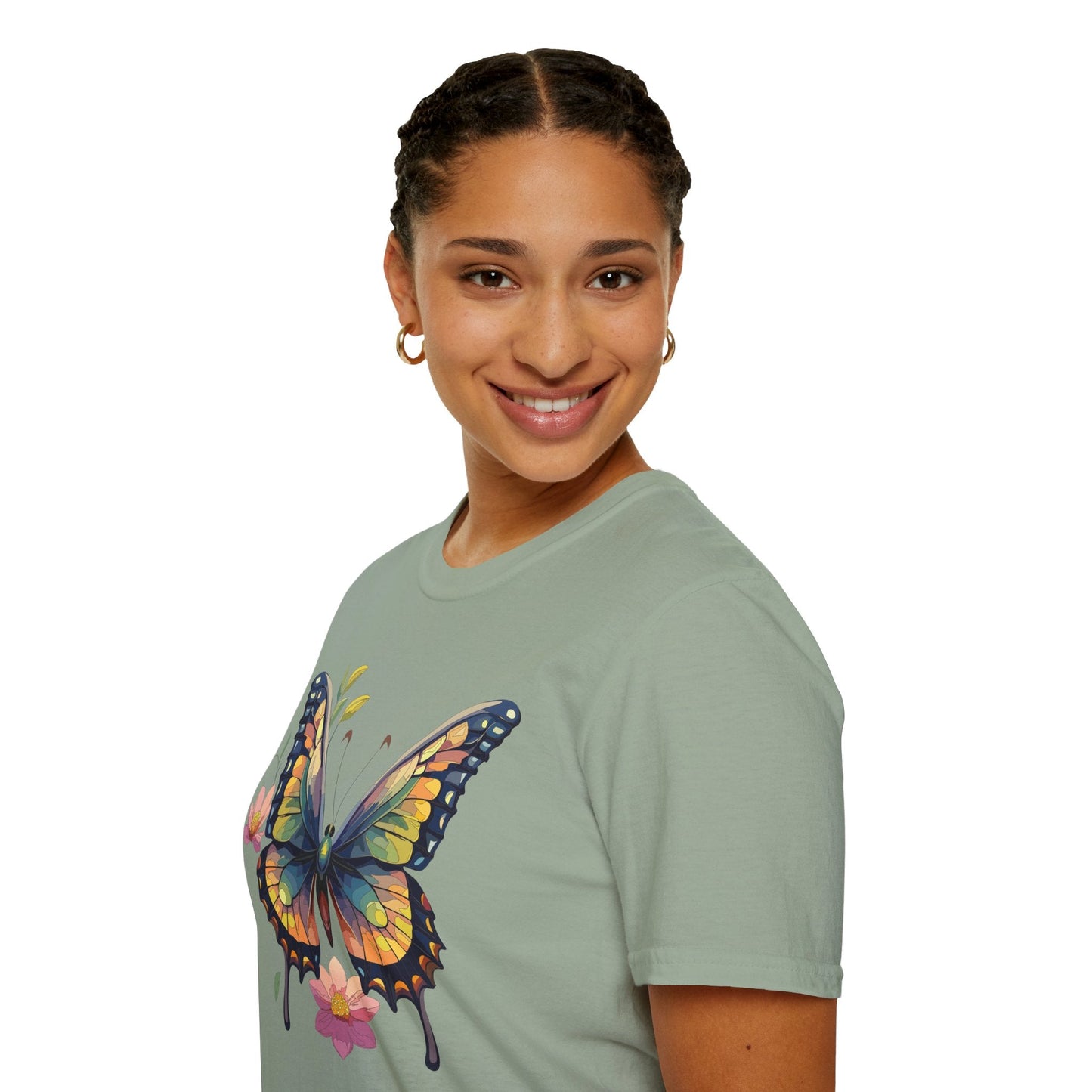 Butterfly Shirt Unisex Monarch Butterfly T Shirt Softstyle Cotton Tee One Hundred Percent Ring Spun