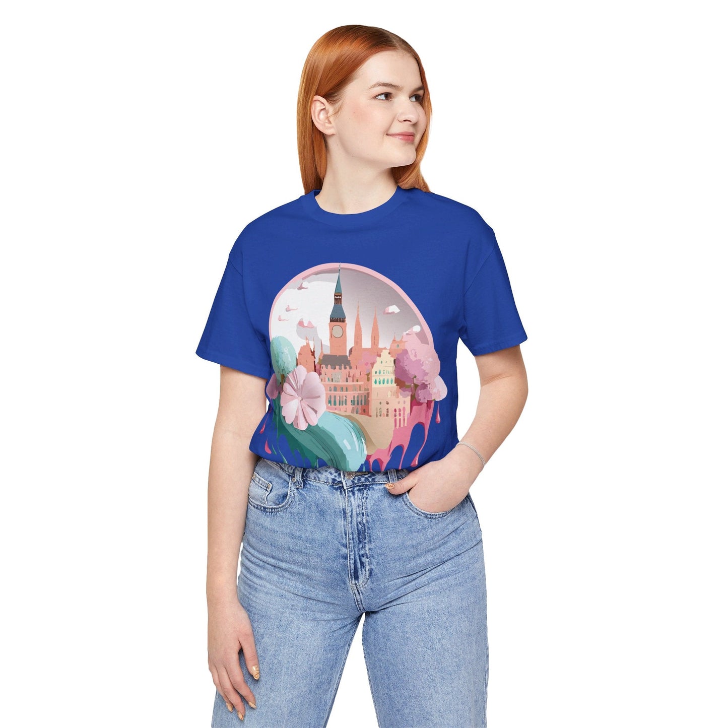 Prague Tourist Graphic Tee by Adelpha Unisex Vintage Style Short Sleeve Shirt Collection