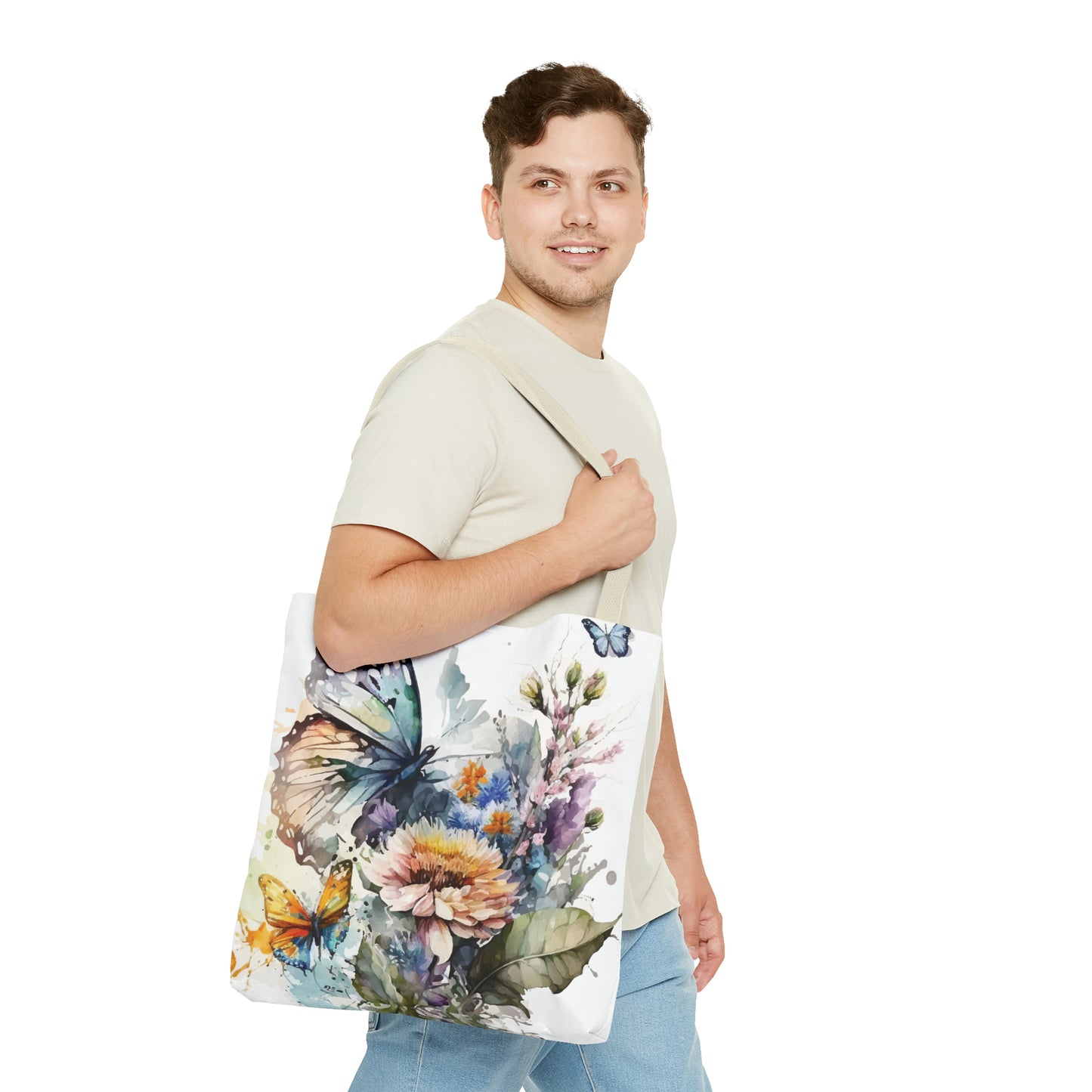 Canvas Bag with Butterfly Prints