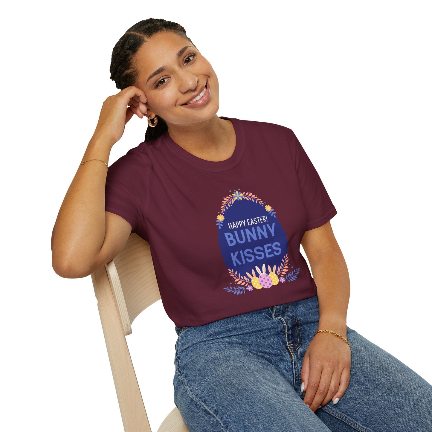 Easter Bunny Kisses T Shirt Unisex Gildan Softstyle Tee With Easter Signature Prints Design