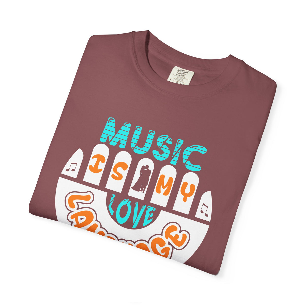 Music Is My Love Language T-shirt Retro Hand Graphic Unisex Cotton Tee 067