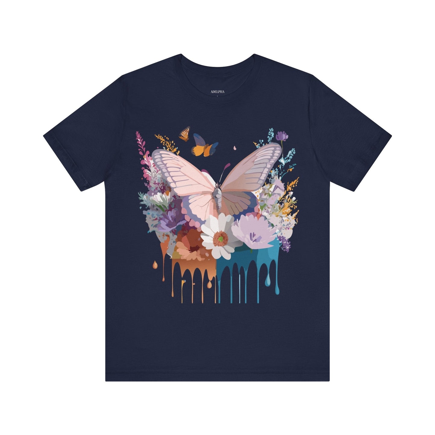 Butterfly Graphic Tee Unisex Vintage Art Design Adelpha Short Sleeve