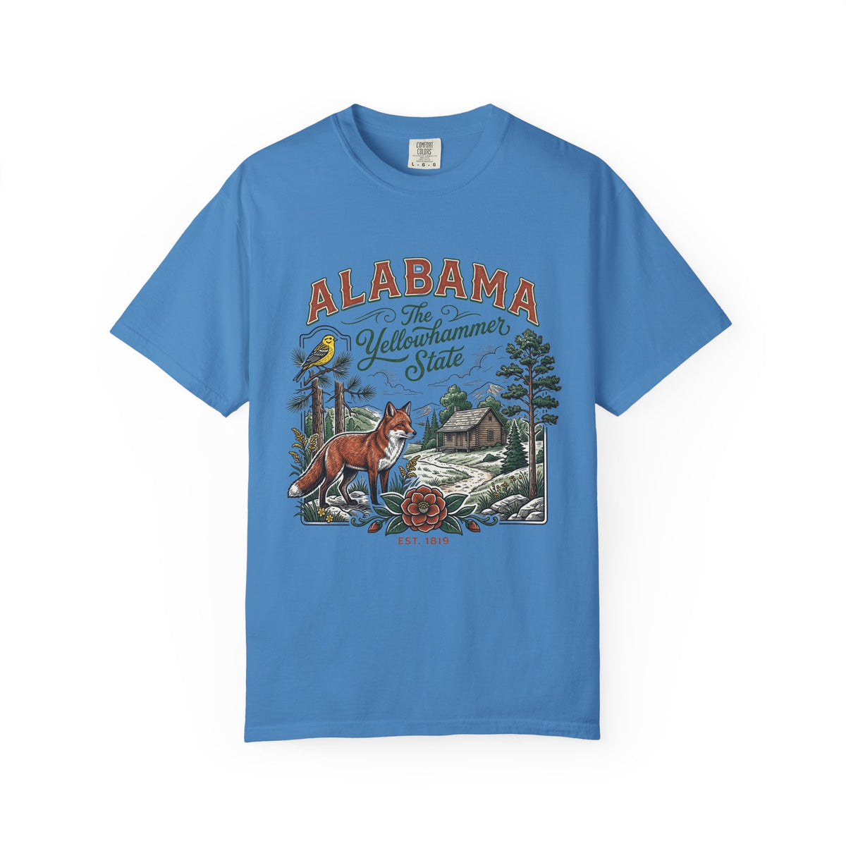 Alabama Graphic Unisex Heavyweight Garment-Dyed Travel Tourist Graphic Gift Tee 100 Cotton Comfort Colors T-Shirt