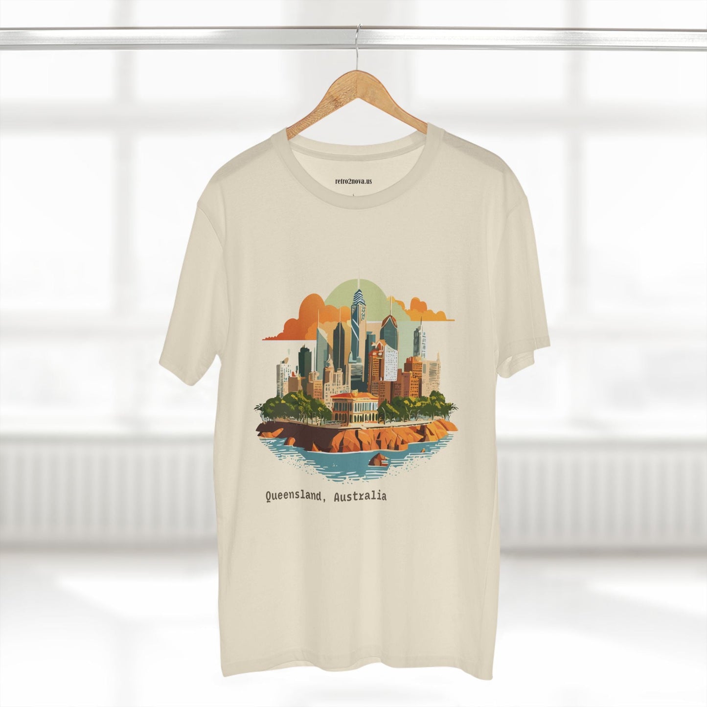 Unisex Travel Shirt Australia Art Tee Premium Cotton Original Design Retro2Nova TT65