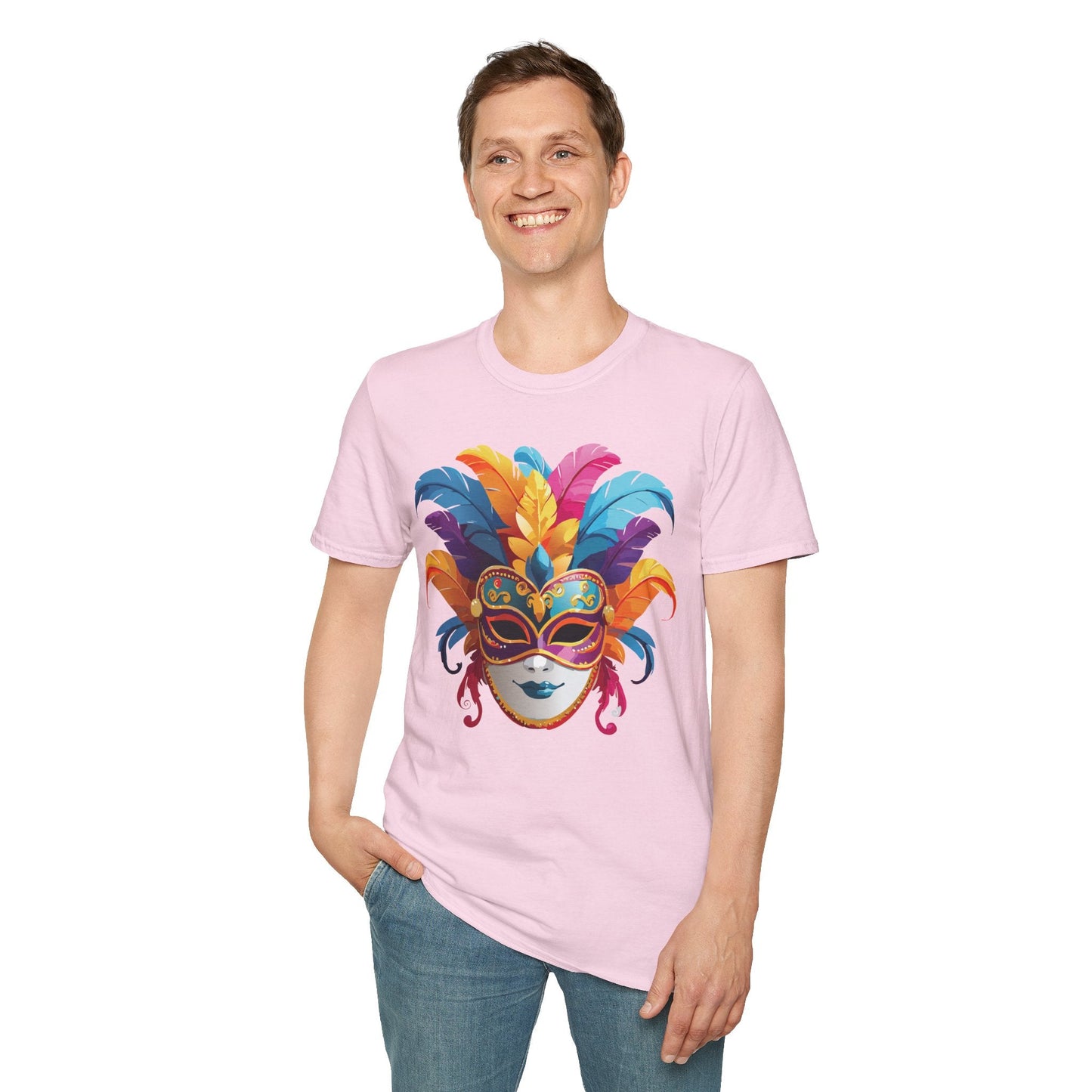 Mask Tee Shirt Unisex Masquerade Design Gildan Softstyle 64000 100 Percent Cotton