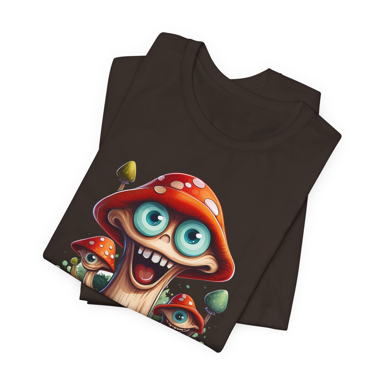 Cute Mushroom Graphic Tee, Fun Cartoon Shirt, Funny Mushroom Shirt, Cute Cartoon Tees, Graphic T-Shirt, Art Design T-Shirt
