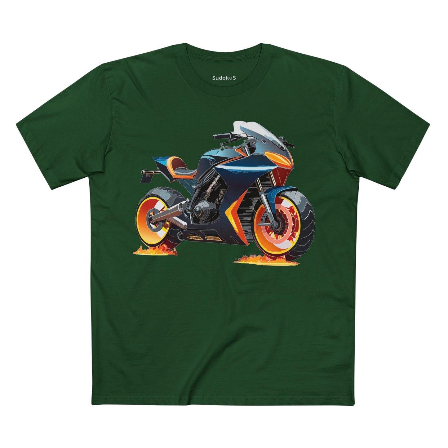 Moto Bike Graphic Unisex 100 Cotton Staple Tee 25